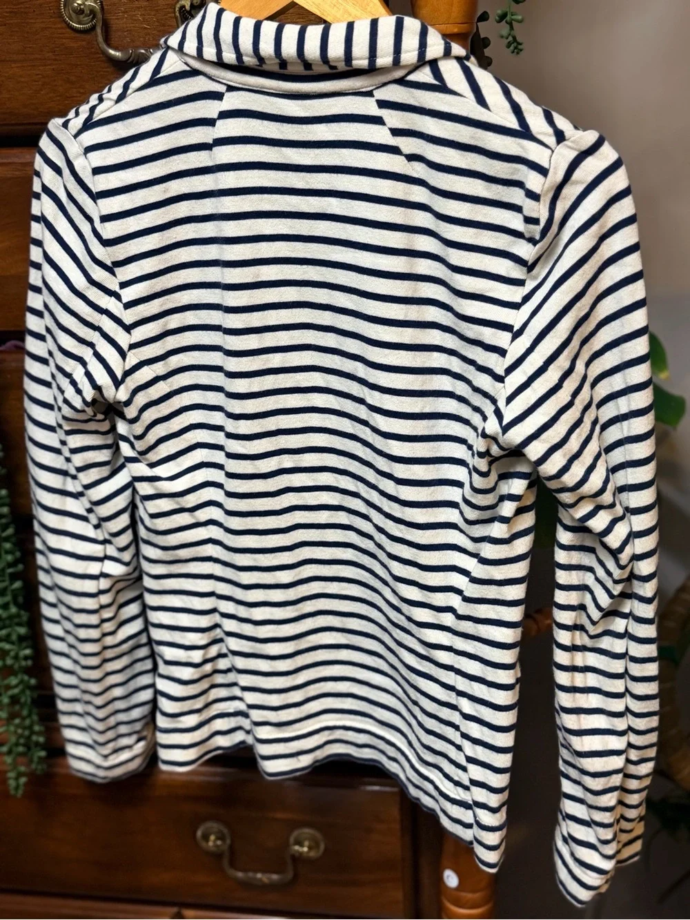 J. Crew Navy and White Striped Nautical Style Blazer